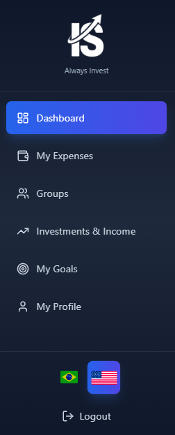 Isy (Investe Sempre System) navigation menu
